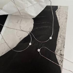 Collar de Plata de Ley S925 para Mujer, Estilo Instagram, Diseño de Lujo Ligero con Gota de Agua, Diamante, Hoja, Platino como Material Principal - Product Image 2