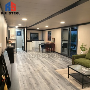 折りたたみ式モジュラーフラットパックシステム3室高級ガラス壁取り外し可能セクションクイックセットアップ拡張可能リビングコンテナホーム - Product Image 4