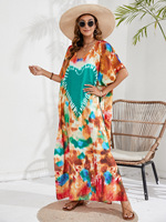 Robe de plage sans manches 100 % polyester imprimée décolorée 44 couleurs, style européen et américain, protection anti-UV, idéale pour les vacances
