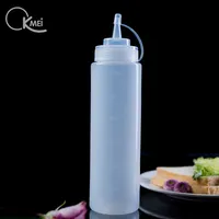 Bottiglia di salsa di pomodoro refrigerata per barbecue in PE riutilizzabile per uso alimentare bottiglia di plastica per erogazione di salsa di plastica