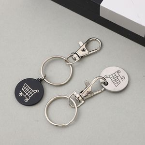 <b>Custom</b> Logo Supermarket Shopping Cart Chip Trolley Token Coin Keychain Metal Keyring - Product Image 3