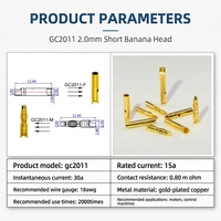 Connecteur banane Amass GC2011 2 mm, plaqué or, en cuivre pur, mâle/femelle, pour moteur RC ESC, service OEM direct usine