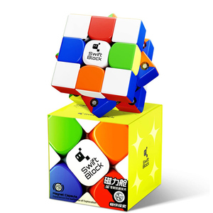 Cube de vitesse magnétique <span class=keywords><strong>GAN</strong></span> Swift Block 355S 3x3, 48 aimants, sans autocollants, rapide, fluide, classique, cube magique GAN355S, jeu de puzzle, jouets - Product Image 1
