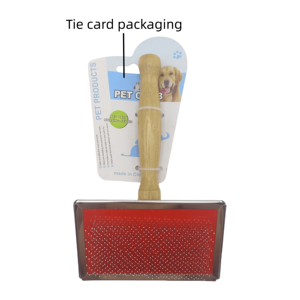 Compettine per animali domestici di dimensioni personalizzate all'ingrosso con manico in legno in acciaio inossidabile per la pulizia di cani e gatti spazzolatura - Product Image 6
