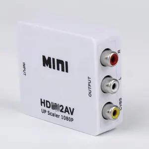 HD Video Converter Mini Size 1080P HDTV2AV HD VGA AV Video Adapter HDTV To RCA Video Audio Converter HD AV Adapter