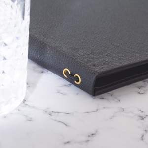 Customized Easy Clean Menu <b>Holder</b> Restaurant Leather Menu Card <b>Holder</b> with Elastic Band Menu Cover - Product Image 4