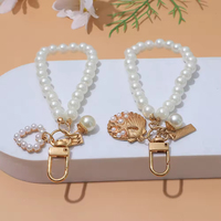 Gantungan Kunci Cangkang Mutiara Lucu, Gelang Manik-Manik, Ornamen Ponsel, Gantungan Tas, Aksesoris Kunci Mobil Kreatif