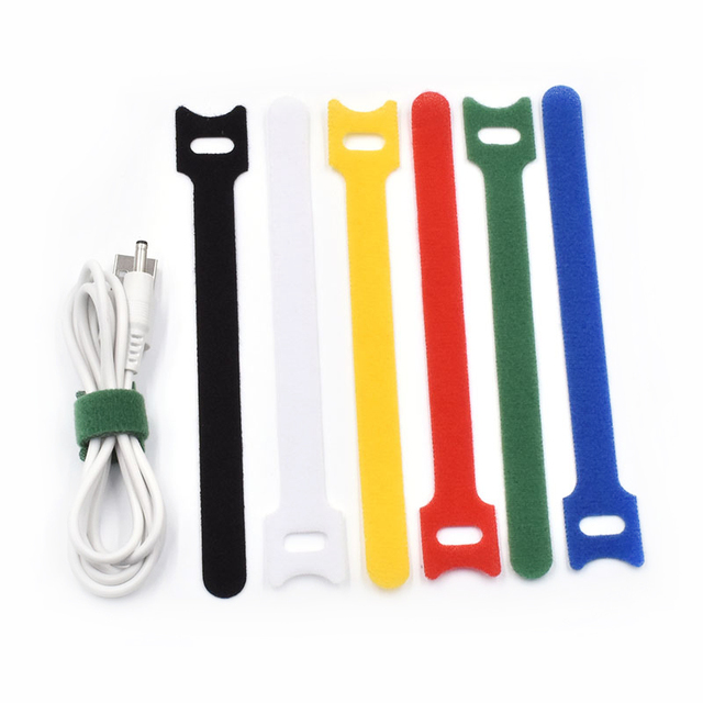 Custom Reusable Sizes Colorful Nylon Hook and Loop Cable Ties