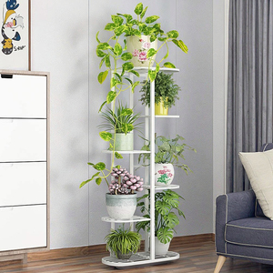 <span class=keywords><strong>Support</strong></span> carré en métal pour pots <span class=keywords><strong>de</strong></span> fleurs d'intérieur en fer forgé <span class=keywords><strong>avec</strong></span> étagères pour balcon pour la maison, le jardin et le sol. - Product Image 5