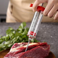 Injecteurs de dinde à seringue poreuse avec aiguilles en acier inoxydable Injecteur de marinade à saveur de viande en plastique