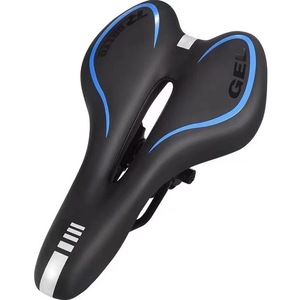 Selle de vélo en gel de silicone, taille régulière, noir bleu, confortable, absorbant les chocs, pour vélo de route et de montagne - Product Image 1