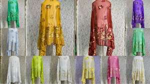 Sciarpa Hijab in pizzo floreale in Chiffon a 12 colori con scialle etnico colorato per abbigliamento da bambina lunga stagione estiva - Product Image 2