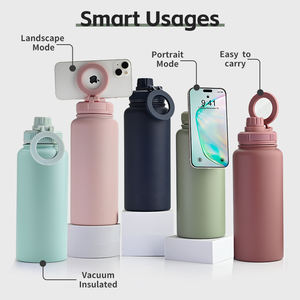 Bouteille d'eau isotherme en acier inoxydable à double paroi personnalisée de 1 L (32 oz) avec support magnétique MagSafe sans BPA pour téléphone 12-24 - Product Image 3