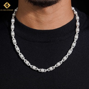 สร้อยคอแบบ Cuban Ball Link สไตล์ฮิปฮอปแบบ Iced Out ราคาขายส่งตามสั่ง ทำจากเงินแท้ S925 ประดับเพชรโมอิสซาไนต์ทรงกลมเต็มเส้น - Product Image 4