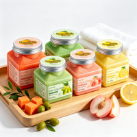 Gommage corporel et visage aux fruits 500g – Soin essentiel exfoliant au sel – Gommage exfoliant pour peaux sèches – Élimine les peaux mortes