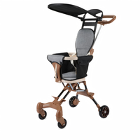 Poussette multifonctionnelle pour bébé et tout-petit avec cadre en acier inoxydable, pliable, barre de sécurité, tige de poussée, capacité de charge de 15 kg, idéale pour les voyages