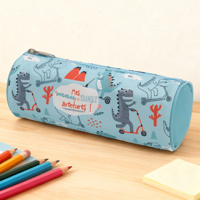 Étui à crayons personnalisé imprimé avec des animaux, écologique, de forme ronde, esthétique, pour filles et garçons, retour à l'école
