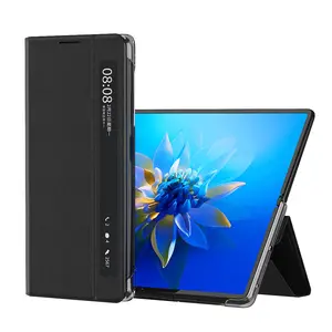 Étui de téléphone pliant, support de fenêtre intelligent, étui en cuir à rabat, housse de protection antichoc pour <span class=keywords><strong>Huawei</strong></span> <span class=keywords><strong>Mate</strong></span> <span class=keywords><strong>X2</strong></span> - Product Image 1