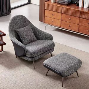 Sillón <span class=keywords><strong>Reclinable</strong></span> Moderno, Mueble de Salón con Patas de Metal, Sillón de Lujo para Dormitorio, Sala de Estar, Hotel - Product Image 1