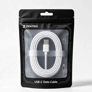 Multiple Size Custom Logo Printed Clear Window PE Zip <b>Lock</b> Resealable Bag For Wire <b>Cable</b> Cord Extension Lead Packaging Bag - Product Image 2