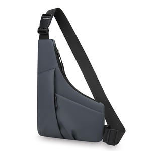 Nueva Bolsa de Pecho Ligera y Delgada para Hombre, Gris/Negra, con Revestimiento de PU, Portátil, Bandolera, para Uso Diario, Primavera 2025 - Product Image 1
