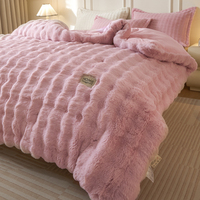 Couvertures d'hiver Heavy Fluffy Rabbit Velvet Warm Cozy Premium Thickened Blanket king Size