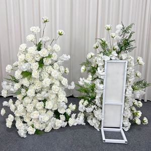 ซุ้มดอกไม้ประดิษฐ์กุหลาบและดอกโบตั๋นสีขาวหรูหราจากผ้าไหม สำหรับตกแต่งโต๊ะกลางงานแต่งงานและฉากหลัง - Product Image 2