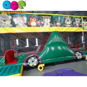 Château gonflable personnalisé, <span class=keywords><strong>jungle</strong></span>, animal, bus, thème enfants, amusant, <span class=keywords><strong>jeu</strong></span> <span class=keywords><strong>de</strong></span> course, jouet, obstacle avec toboggan, combo, parcours d'obstacles gonflable - Product Image 2