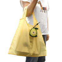 Sac de courses pliable en forme de fruit de dessin animé, design original, mignon, avec pendentif porte-clés en peluche, protection de l'environnement