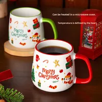 Mug en céramique à motif de dessin animé, cadeau de Noël créatif transfrontalier, souvenir, nouvel an, entreprise, petit design personnalisé haut de gamme