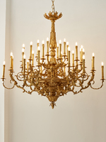 Lámpara colgante de latón macizo para Hotel, candelabro de alta gama personalizado, Estilo Vintage, para vestíbulo, Villa