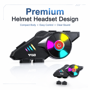 Motorcycle 5.3 Helmet Communication <strong>Headset</strong> IPX6 25H Talk RGB Light AI Voice Dual Phone 40mm Speaker 500mAh - Product Image 1