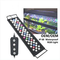 Luminaire d'aquarium RGB 220V 10 pouces, panneau lumineux LED pour aquarium, contrôle tactile intelligent, indice de protection IP55, haute luminosité, aluminium
