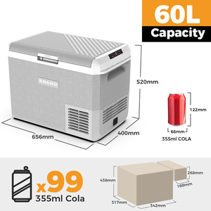 <span class=keywords><strong>Frigorifero</strong></span> per Auto da 60L Elettrico/a Batteria/a Gas - Controllo Temperatura -20~20°C, Ruote Silenziose e Maniglia per Campeggio e Camper - Product Image 2