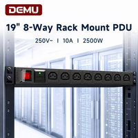 Unité de distribution d'alimentation PDU 1U 19 pouces, multiprise de rack, 8 prises IEC C13 10A, protection contre les surtensions, interrupteur CE