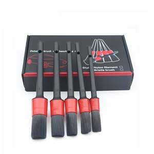 Set di pennelli per dettagli Auto Auto spazzola per capelli sintetica confezione da 5 ruote cruscotto accessori per Auto-styling spazzola autolavaggio - Product Image 1