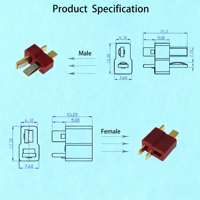 Kabel Silikon Tipe T Male Female 2 Pin Konektor Terminal Kabel Harness Elektronik Konduktor Tembaga Berlapis Perak 600V
