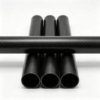 Tube en fibre de carbone rond mat résistant à l'usure, personnalisable OEM, usinable par CNC pour perche d'extension photographique