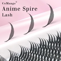Nouveauté : Extensions de cils Easy Graft Anime Spire, style bande dessinée, pré-faites en éventail, douces, en faux vison, effet féerique