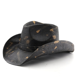 Nuevo Sombrero <span class=keywords><strong>Vaquero</strong></span> Occidental con Estampado de Camuflaje y Rayas, Unisex, 100% Paja de Papel, para Viajes al Aire Libre, Equitación, Protección Solar, Estilo Jazz - Product Image 5