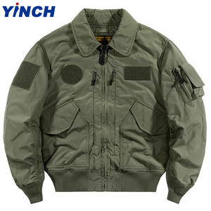 LAYENNE <span class=keywords><strong>Blouson</strong></span> aviateur Streetwear personnalisé pour hommes <span class=keywords><strong>Blouson</strong></span> aviateur en nylon avec col montant zippé Veste softshell coupe-vent multi-poches - Product Image 1