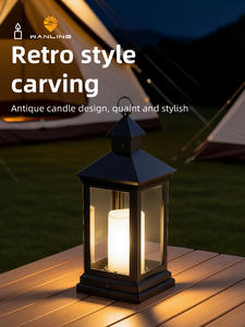 فانوس شموع زخرفي عتيق مع شمعة LED وامضة بدون لهب، فوانيس معلقة للزينة تعمل بالبطارية - Product Image 1