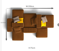 Canapé modulaire double face moderne et simple, salon, hôtel, villa, tissu en velours, peut être assemblé