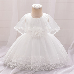 Nuovo Vestito da Festa Bianco per Bambine, Senza Maniche, Linea ad A, in Tessuto Lavorato a Maglia, Poliestere e Cotone, Stile Principessa - Product Image 1