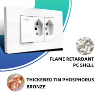 Panel de PC de 118 mm, Enchufe Eléctrico, Enchufe Estándar Brasileño, Interruptor de Luz de Pared, Control de Enchufe de Corriente, Enchufe de Seguridad