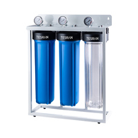 Pré-filtration de haute qualité 20 pouces Triple filtre à eau 3 étages filtre à eau grand boîtier bleu