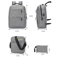 Sac d'ordinateur portable d'affaires extérieur recyclé avec logo personnalisé, multifonctionnel, pour étudiants, avec port de charge USB