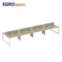 Bureau de coworking modulaire EGROspace avec écran double face et bancs combinés pour poste de travail