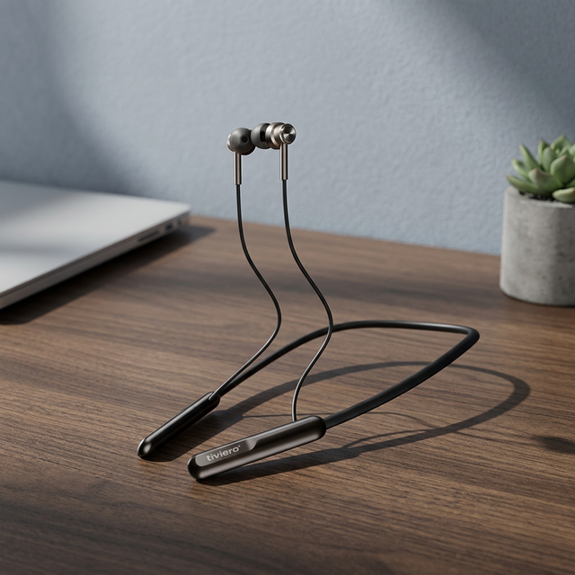 For Bluetooth Neckband Earphones ENC Noise Cancellation 200mAh C Type Charging LED Battery for International Market-Wholesale