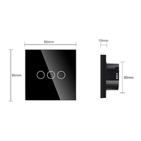 Bgtawoia — interrupteur tactile mural intelligent 3 boutons, 1 voie, couleur noir, doré, blanc, gris